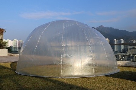   
		Figure 6: Demonstrated inflated structure with the plastic sheets cut by the portable robot	 
